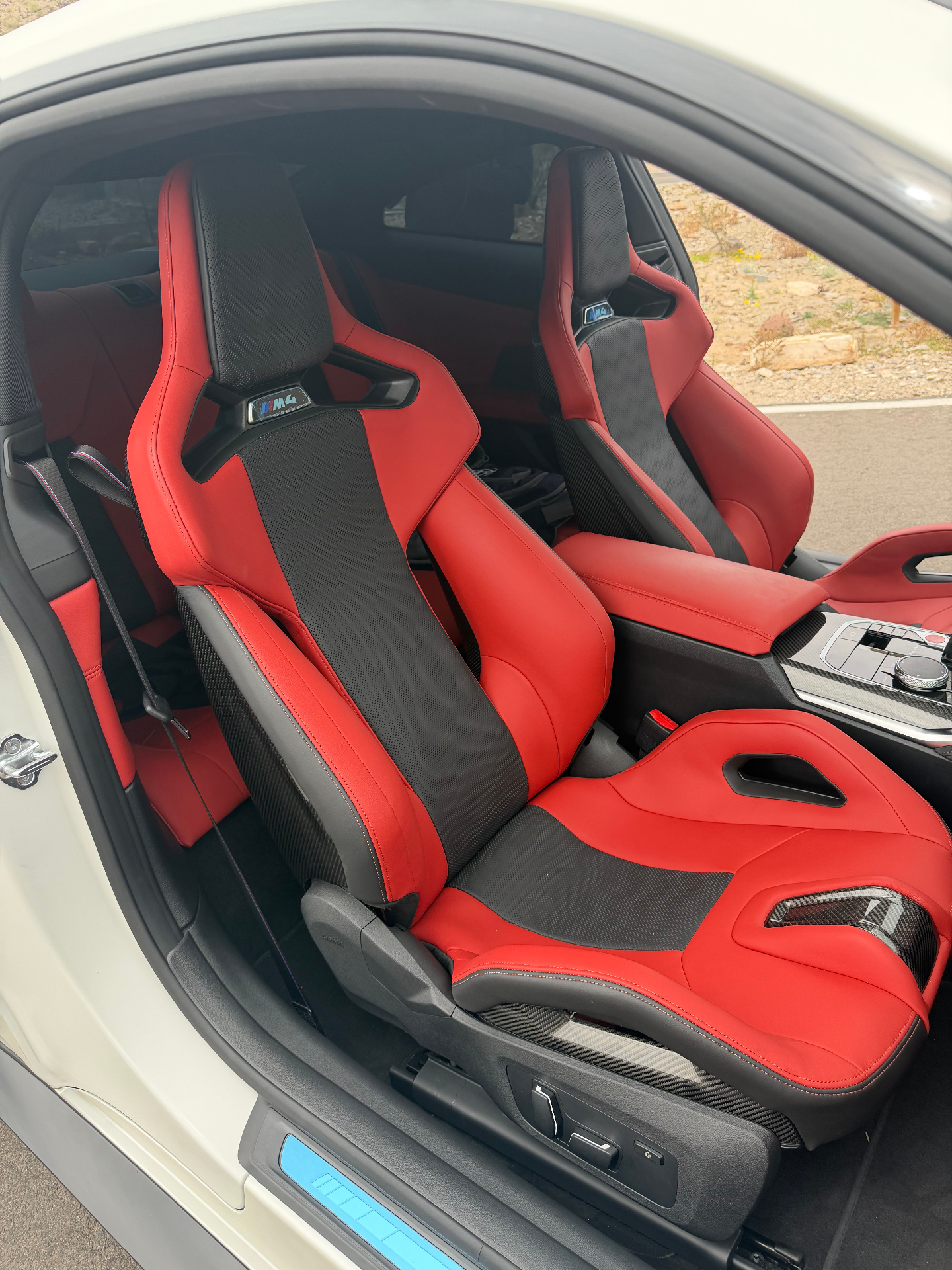 BMW M4 red interior detailed by Glendale mobile detailing